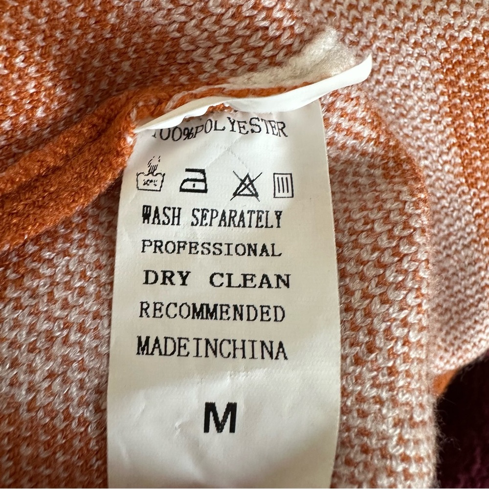 Sleeveless Orange and White Abstract Midi Dress - Picture 10 of 10
